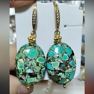Turquoise Mosaic Drop Earrings